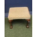 Covered ball footed mahogany dressing table stool