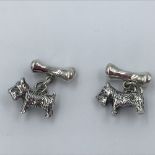 Pair silver West Highland terrier/Scottie cufflinks