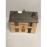 Treen box made as a C19th cottage 26x15x22cm H