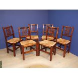 6 rush seat dining chairs