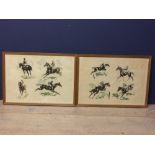 After J Rey-Vila, pair ltd edition colour prints "Racehorses", indistinctly signed lower right &