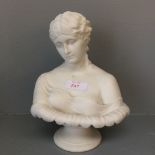 C19th Parian bust of Clytie 22cmH