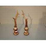 Pair of Scandanavian carved antlers