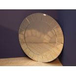 Contemporary circular wall mirror 84cm diam