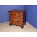 Small Georgian oak chest of 4 drawers 76Wx51Dx80H cm