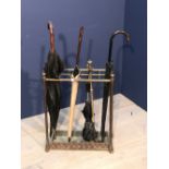 Umbrella stand with drip tray, with umbrellas/parasols