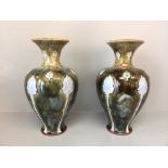 Pair of Royal Doulton vases Art Nouveau design C1920 20.5cm H