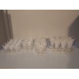 Qty of cut glass wine glasses