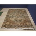 Brown & black on fawn ground Middle Eastern rug 220x160cm