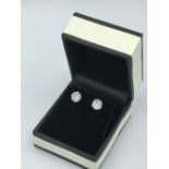 Pair diamond stud earrings 2.5cts, 18ct white gold