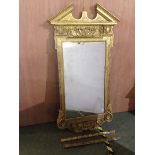 Large Napoleonic style Period gilt wall mirror 180x96cm