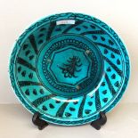 C17th Persian blue earthenware bowl 25cm
