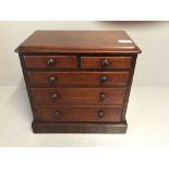 Mahogany apprentice chest of 3 long & 2 short drawers 32x18x31H cm