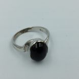 Ring, silver old star dropside, size P