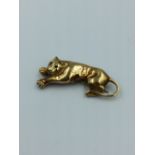 Jaguar brooch in the Cartier style marked 585 14K
