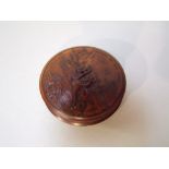 "Success to the Turf" a treen pressed wood snuff box by Obidah Westwood