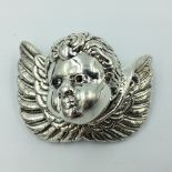 Silver pendant necklace in form of cherub