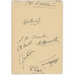 Worcestershire C.C.C. 1934. Album page nicely signed in ink by nine Worcestershire players.