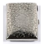 Essex v Australia 1905. Silver cigarette case presented to Bert Tremlin, Essex 1900-1919 for