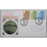 'County Cricket 1873-1973' commemorative covers. Black album comprising twenty official TCCB first