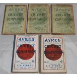 Ayres' Cricket Companion 1911 to 1915. 10th-14th year of issue. Edited by W.R. Weir. Original