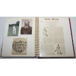'W.G. The First Fifty Years 1848-1898'. Large green leather album compiled by the cricket writer and