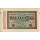 West Indies tour to England 1923. Unusual original 20,000 Mark 'Reichsbanknote' overprinted with