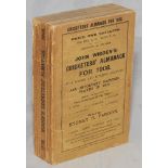 Wisden Cricketers' Almanack 1908. 45th edition. Original paper wrappers. Slight breaking to page