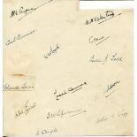 Kent C.C.C. c1936. Page nicely signed in ink by thirteen Kent players. Signatures include Chapman,