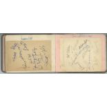 Cricket autograph book 1946-1948. Autograph book comprising some nicely signed pages laid down of