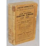 Wisden Cricketers' Almanack 1920. 57th edition. Original paper wrappers. Slightly cocked spine to