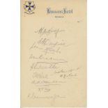 Australia 1931/32. First Test match played at Brisbane. Page nicely signed in pencil and two in