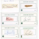 South Africa 1920s-2000s. Thirty six signatures of South Africa Test cricketers in ink