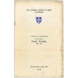 Orders of service. Four original orders of service for Frank Woolley, Canterbury Cathedral 18th