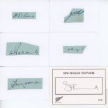 New Zealand 1940s-2000s. Fifty signatures of New Zealand Test cricketers in ink individually