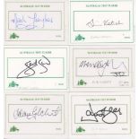 Australia Test signatures 1970s-2010s. Forty four signatures on white cards of Australia Test