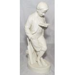 'Young England'. Copeland parian figure after C. Halse 1874. The male half of the two figures, the
