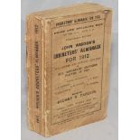 Wisden Cricketers' Almanack 1912. 49th edition. Original paper wrappers. Bowed and cocked spine,