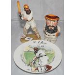 W.G. Grace. Royal Doulton china figure of W.G. Grace. Grace is depicted in batting mode wearing M.