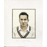 Mark Alan Butcher. Surrey & England 1992-2009. Original colour artwork by Mike Tarr of Butcher, head