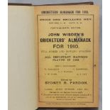 Wisden Cricketers' Almanack 1910. 47th edition. Original front paper wrapper only, lacking rear