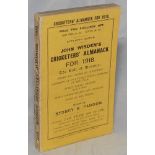 Wisden Cricketers' Almanack 1918. 55th edition. Original paper wrappers. Minor light fading and