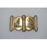 Cricket belt buckle. Rare circa mid 19 century cricketer's belt buckle. The exquisite brass /