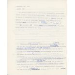 John Arlott. Middlesex v Gloucestershire, 2nd-4th May 1973. Original three page typed manuscript