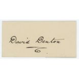 David Denton. Yorkshire & England 1894-1920. Excellent ink signature of Denton on card. To verso