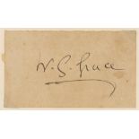 W.G. Grace. Large bold ink signature of Grace on small page. G/VG - cricket