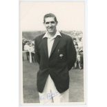 John Victor 'Vic' Wilson. Yorkshire 1946-1962. Mono real photograph plain back postcard of Wilson,