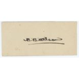 Benjamin Birdsall Wilson. Yorkshire 1906-1914. Ink signature of Wilkinson on card. To verso in