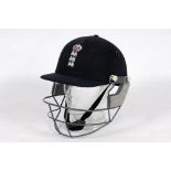 Tim Munton. Warwickshire & England 1985-2001. England Test match batting helmet with grill in navy