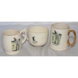 W.G. Grace. A Sandland Ware tankard and a large tea cup, both with transfer printed images of